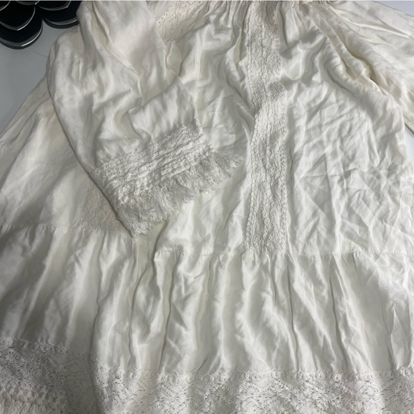 vintage miss june paris boho chic fringe off shoulder fringe top - Picture 12 of 14